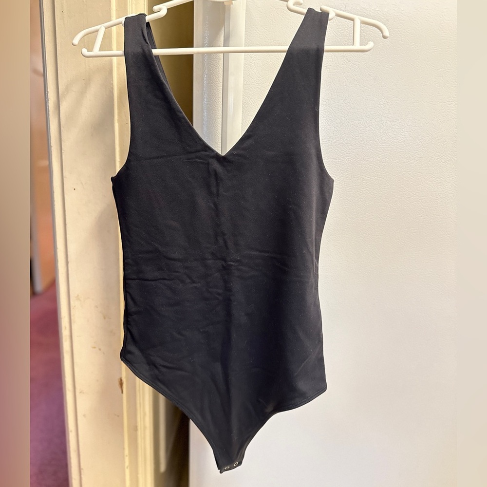 Abercrombie Black V-neck One Piece Bodysuit